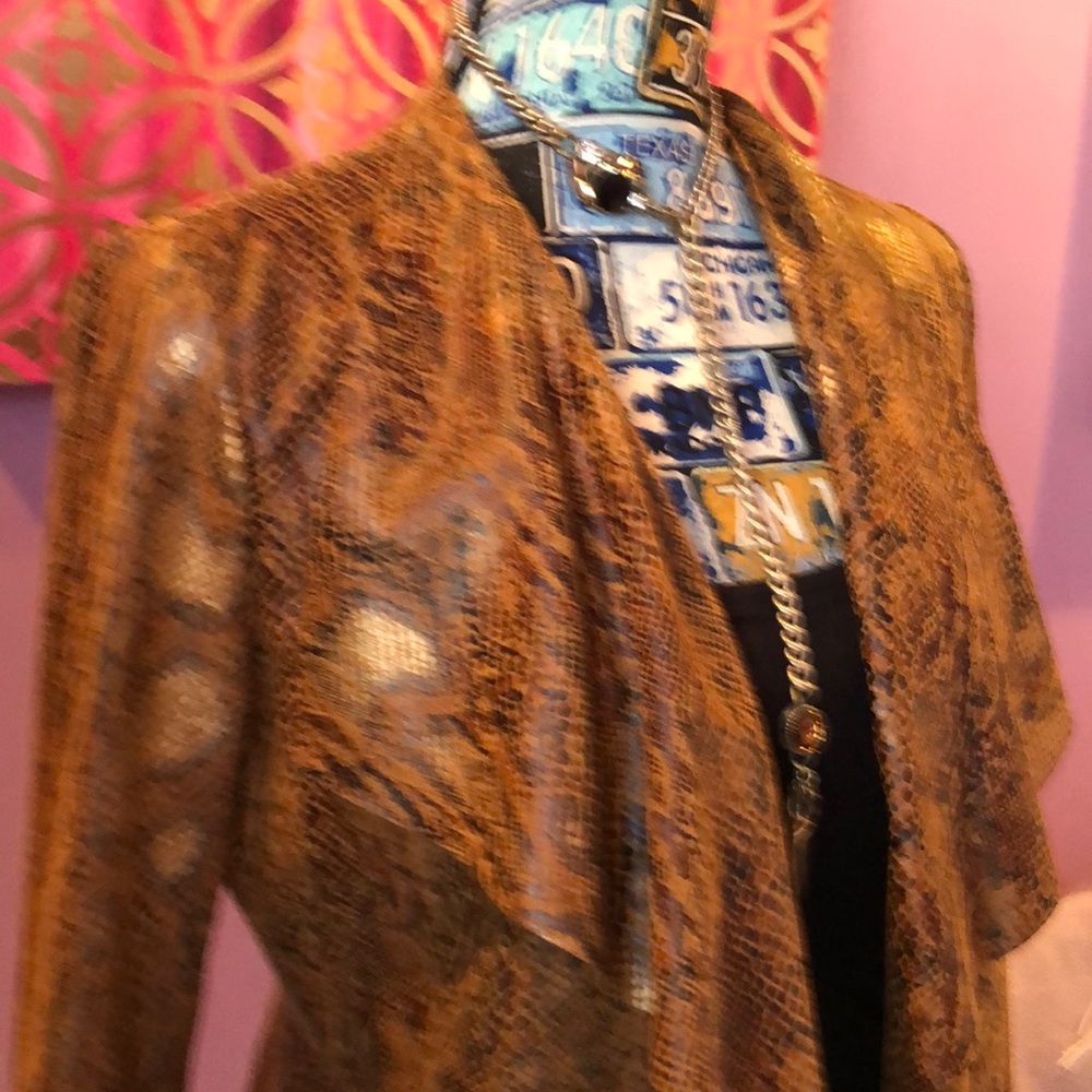 Light Weight Suede Python Print Jacket-Zara! - image 2